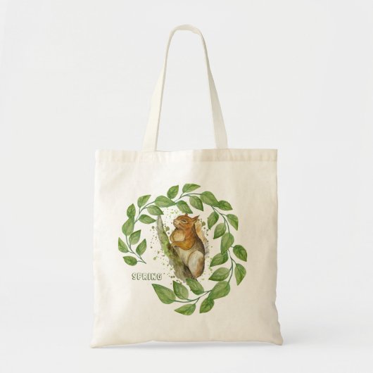 Schattigee aquarel eekhoorn tote bag (Voorkant)