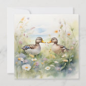 Schattigee aquarel eendensnavel tot snavel kaart (Voorkant)