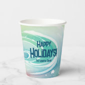 Schattigee aquarel feestelijke papieren bekers (Achterkant)