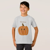 Schattigee Aquarel Pompoen Monogram jongen T-Shirt (Voorkant volledig)