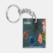 Schattigee aquarium thema vistank sleutelhanger (Voorkant Links)