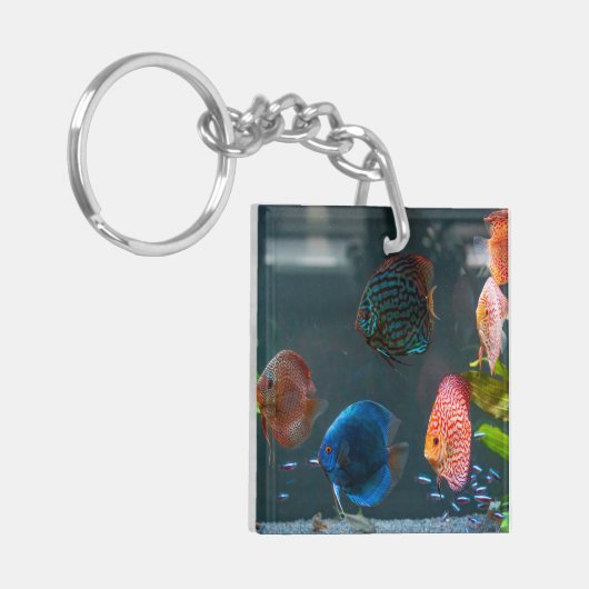 Schattigee aquarium thema vistank sleutelhanger (Voorkant Links)