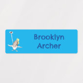 Schattigee Archerfish cartoon gepersonaliseerd Labels (Design 1)