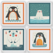 Schattigee Arctic Animals Whimsical Stamp Pack Sticker (Voorkant)