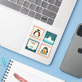 Schattigee Arctic Animals Whimsical Stamp Pack Sticker (Laptop met iPhone)