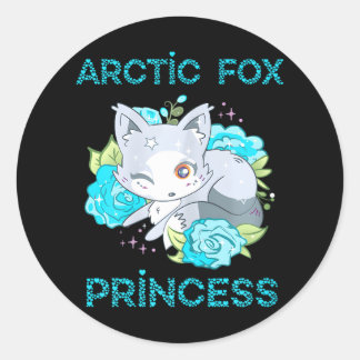 Schattigee Arctic Fox Prinses Knipoogvos Ronde Sticker