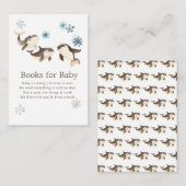Schattigee Arctic Whale Baby shower Boeken voor Ba Informatiekaartje (Voorkant / Achterkant)