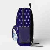 Schattigee Arctische Dieren Navy Blue Winter Kinde Bedrukte Rugzak (Rechts)