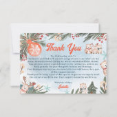 Schattigee Arctische Dieren Winter Christmas baby  Bedankkaart (Voorkant)