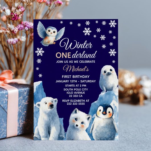 Schattigee Arctische Kinderen zijn eerste verjaard Kaart