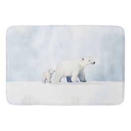 Schattigee arctische polaire beer familie badmat