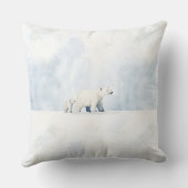 Schattigee arctische polaire beer familie kussen (Achterkant)