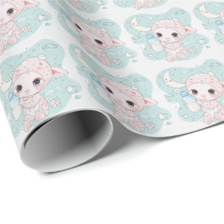 Schattigee Armadillo Baby Pastel Waterverf Patroon Cadeaupapier
