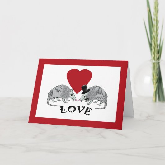 Schattigee Armadillo Heart Love Kaarten (Voorkant)
