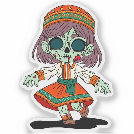 Schattigee Armeense zombie Sticker (Voorkant)