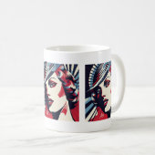 Schattigee art deco dame koffiemok (Voorkant rechts)