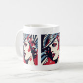 Schattigee art deco dame koffiemok (Voorkant links)