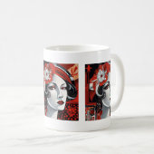 Schattigee art deco dame koffiemok (Voorkant rechts)
