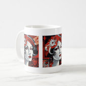 Schattigee art deco dame koffiemok (Voorkant links)