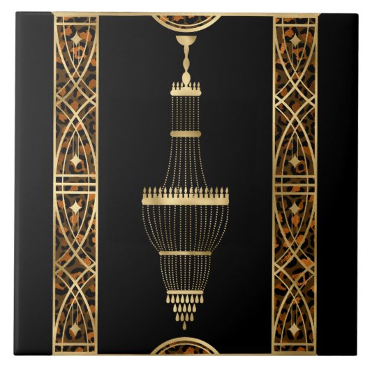 Schattigee art deco home decor tegeltje (Voorkant)