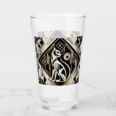 Schattigee Art Deco kattenliefhebbers Glas (Voorkant)