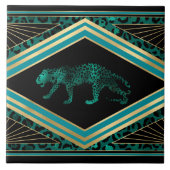 Schattigee art deco luipaard home decor tegeltje (Voorkant)