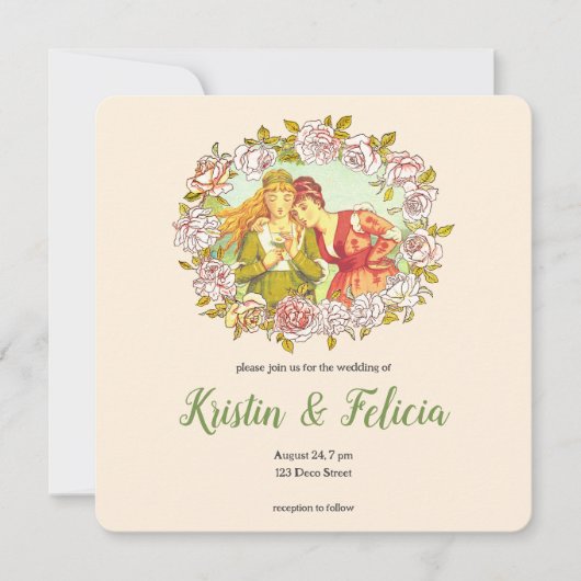 Schattigee  Art Nouveau LGBTQ Twee Bruiden Huwelij (Voorkant)