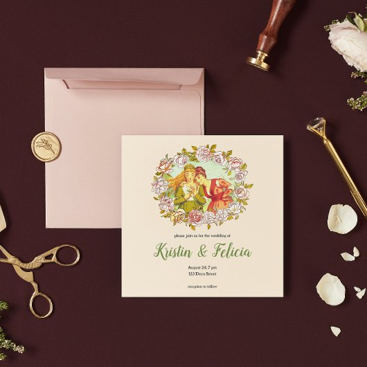 Schattigee  Art Nouveau LGBTQ Twee Bruiden Huwelij