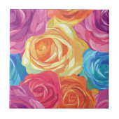 Schattigee Art Nouveau Roos Keramische Tegel Tegeltje (Voorkant)