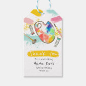 Schattigee artiest schilderij kind verjaardagsfees cadeaulabel (Voorkant)