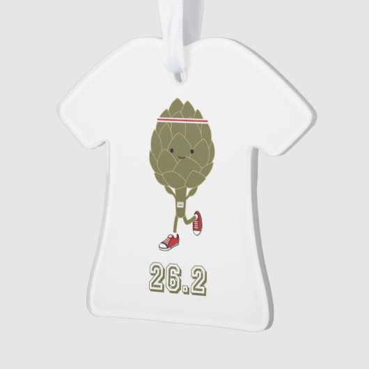 Schattigee artisjok marathonloper ornament (voorkant)