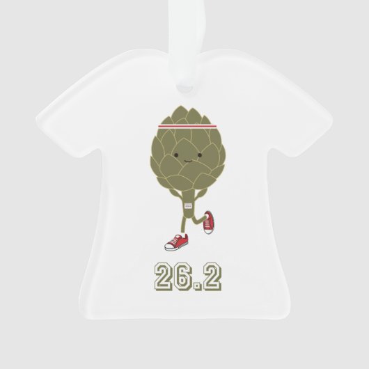 Schattigee artisjok marathonloper ornament (voorkant)