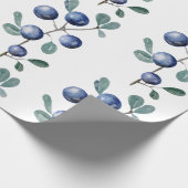 Schattigee artistieke Waterverf Blauwe bessen Frui Cadeaupapier (Hoek)