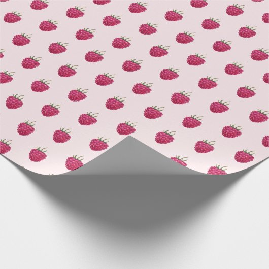 Schattigee Artistieke Waterverf Raspberry Pattern Cadeaupapier (Hoek)