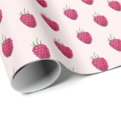 Schattigee Artistieke Waterverf Raspberry Pattern Cadeaupapier (Rol Hoek)