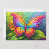 Schattigee Artsy Butterfly Tekening Verjaardagsfee Kaart (Achterkant)