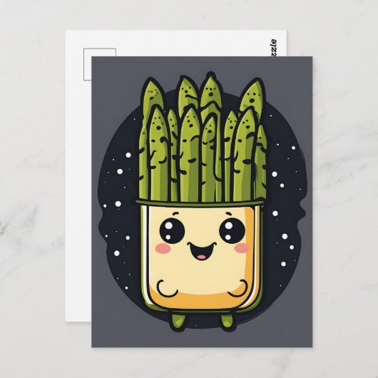 Schattigee asperge Veggie Briefkaart (Voorkant / Achterkant)