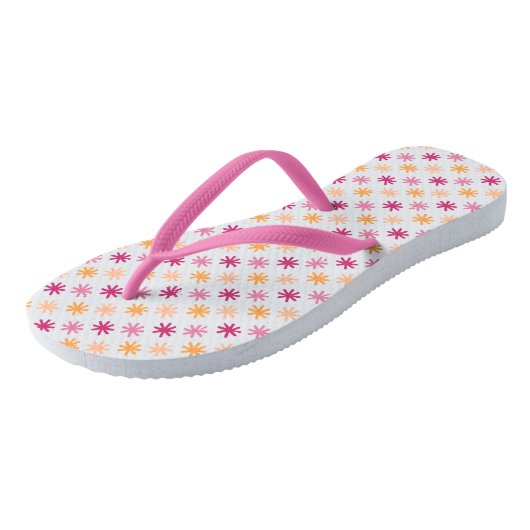 Schattigee asteriskS - Pinks en Sinaasappels Teenslippers (Schuin)