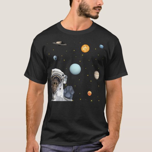 Schattigee astronaut Cat Design T-shirt (Voorkant)