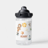 Schattigee astronaut en Schattig ruimteavontuur Waterfles (Achterkant)