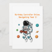 Schattigee astronaut Gamer 1e verjaardag | Naviger Kaart (Voorkant / Achterkant)