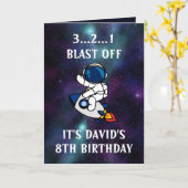 Schattigee Astronaut Groene Paarse Galaxy 8e Verja Kaart (Gele Bloem)