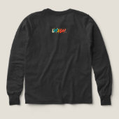 Schattigee astronaut met een raket in de ruimte (Achterkant)