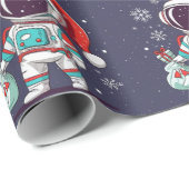 Schattigee astronaut met Pet van Kerstmis in Melkw Cadeaupapier (Rol Hoek)