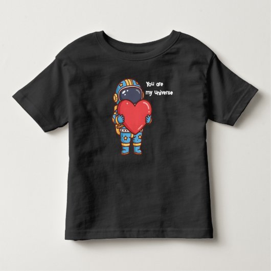 Schattigee astronaut Mijn Universum Liefde Hart Kinder Shirts (Voorkant)