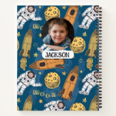 Schattigee Astronaut Rocket Moon Sterren Ruimtemon Notitieboek (Achterkant)