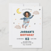 Schattigee astronaut ruimtefoto verjaardag kaart (Voorkant)