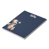Schattigee astronaut Space Adventure gepersonalise Notitieblok (Linkerzijde)
