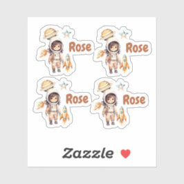 Schattigee astronaut Space Adventure gepersonalise Sticker
