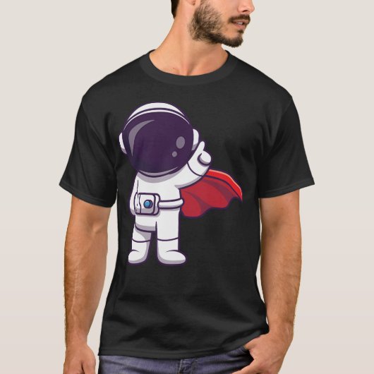 Schattigee astronaut Super Hero T-shirt (Voorkant)